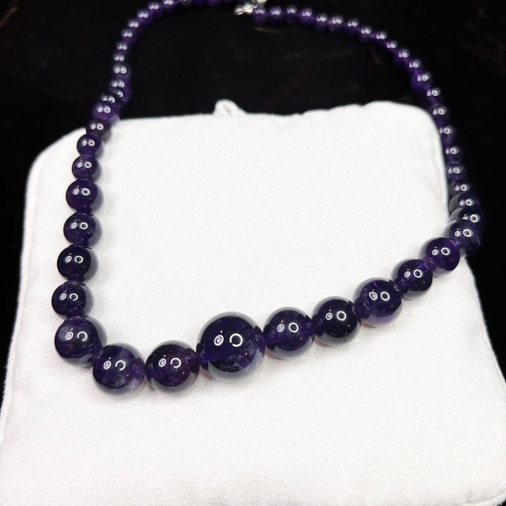 Amethyst Bead Silver Necklace | yahsarah | Gems TV | 925 Sterling Silver - Picture 4 of 12